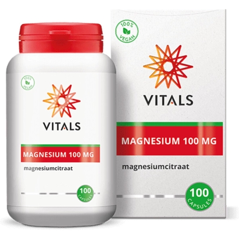 gratis verzending: 2x Vitals Magnesium 100mg 100 capsules