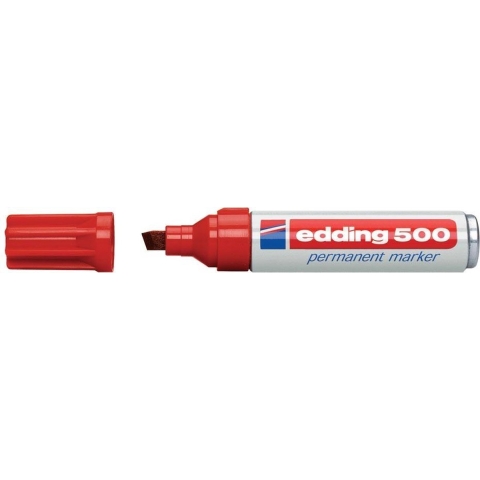 Edding Permanentmarker | rood | streepbreedte 2-7 mm spitse punt | 10 stuks - 4-500002 4-500002