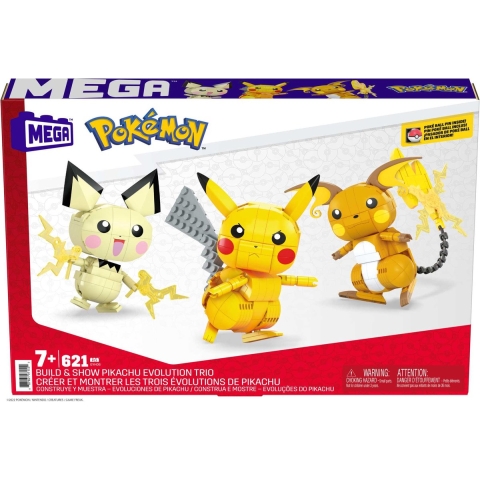 Mega Construx Pokemon - Build & Show Pikachu Evolution Trio