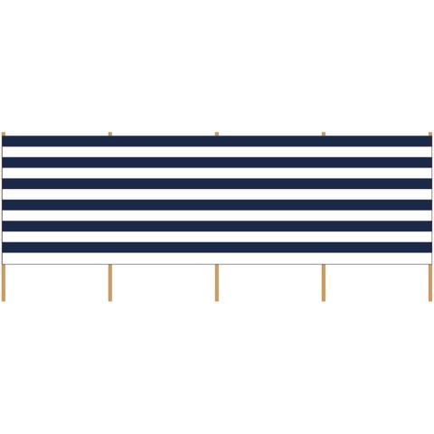 2x Stuks strand/camping windscherm gestreept wit/blauw 3 meter x 120 cm -