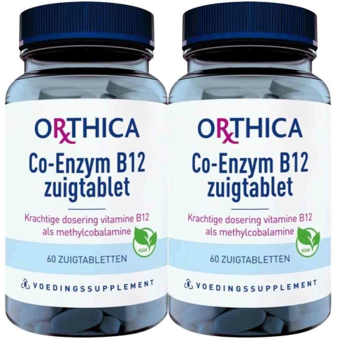 Gratis Verzending: 2x Orthica Co-Enzym B12 60 zuigtabletten