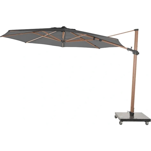 Parasol Siesta Premium 350 cm dia. antraciet met houtlook frame 4SO - 4so