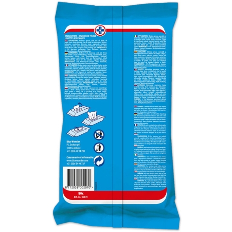21x Blue Wonder Hygiënische Doekjes 80 stuks