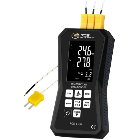 PCE Instruments PCE-T 394 Temperatuur datalogger Te meten grootheid Temperatuur -200 tot 1370 °C PDF-functie