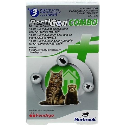 Pestigon Combo Spot-On voor kat en fret 3 x 3 pipetten