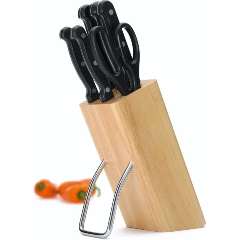 Messenset met Messenblok, 6-Delig, Hout - KitchenCraft