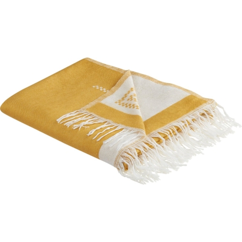 Beliani - JALKINI - Plaid - Geel - 130 x 170 cm - Polyester
