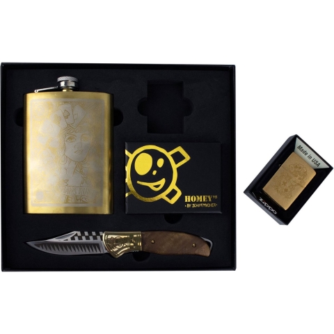 Homey's Man's Ruin By Schiffmacher Gift Set- 4-delig - Met Zippo