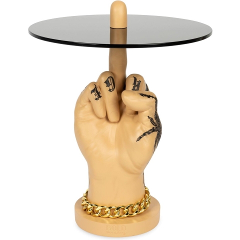 Bold Monkey Fother Mucker bijzettafel leeuw - Beige