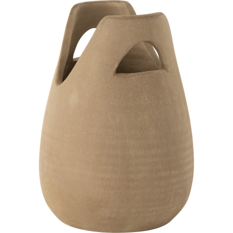 J-Line vaas Handvat - keramiek - beige - small
