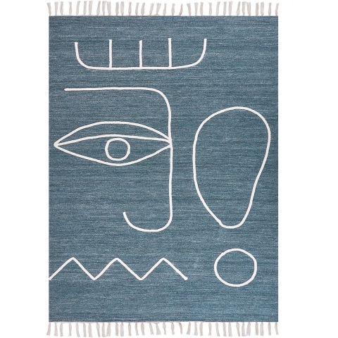 Beliani - YAVU - Vloerkleed - Blauw - 140 x 200 cm - Polyester