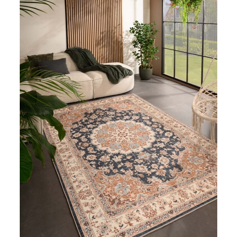 Heritaged Vintage buitenkleed - Valenca Nova goud|blauw - 200x290 cm