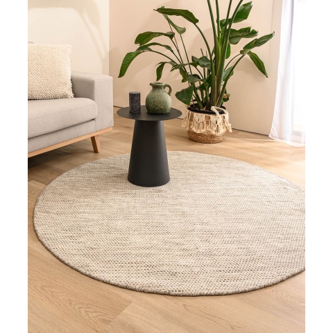 Nordic Weavers Rond wollen vloerkleed - Ulstein naturel|grijs - 250 cm