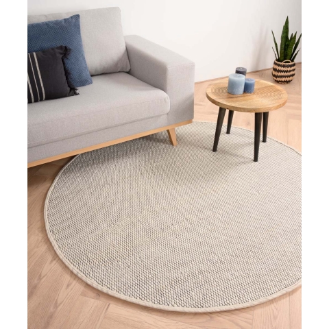 Nordic Weavers Rond wollen vloerkleed Lett - wit - 190 cm rond