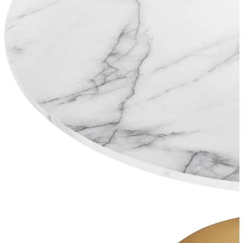 Beliani - BOCA - Ronde eettafel - Wit|Goud - 90 cm - MDF