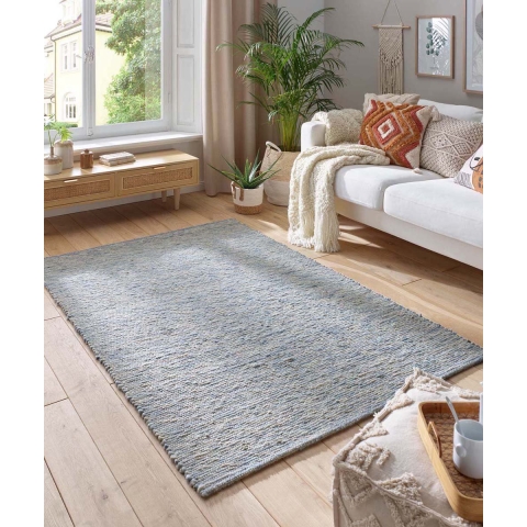 Tapeso Wollen vloerkleed - Kaia lichtblauw - 200x290 cm