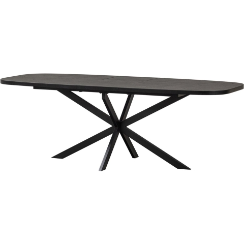 WOOOD Arros Eettafel Uitschuifbaar - Zwart - 75x180|220x90
