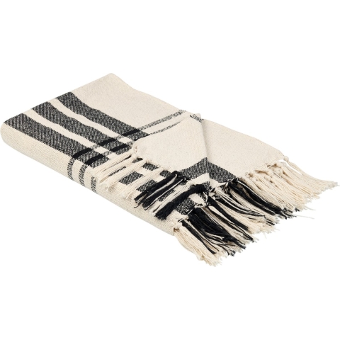 Beliani - YUVALI - Plaid - Wit|Zwart - Polyester