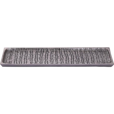 PTMD Schaal Grail - 46x15x1 cm - Aluminium - Zilver