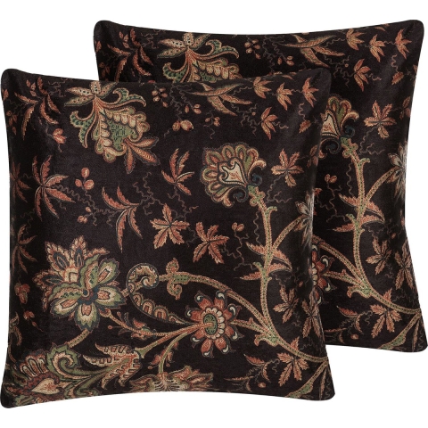 Beliani-KARUR -Sierkussen set van 2-Zwart-45 x 45 cm-Polyester