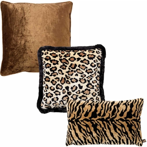 Hoii Sierkussen set van 3 - ANIMAL BROWN - Tobacco Brown - multicolor