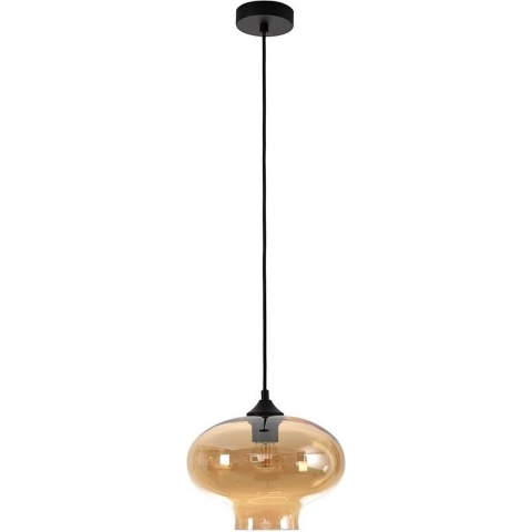 Artdelight Hanglamp Toronto Ø 27 cm amber glas zwart