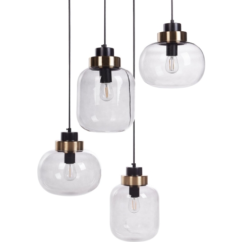 Beliani - ZAYANDE - Hanglamp - Grijs - Glas