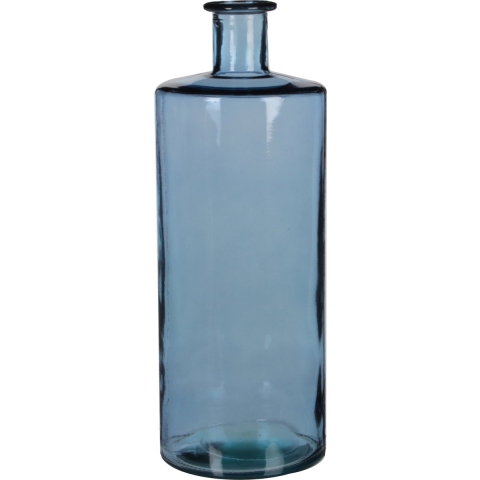 Mica Decorations Guan Glazen Fles - H40 x Ø15 cm - Blauw