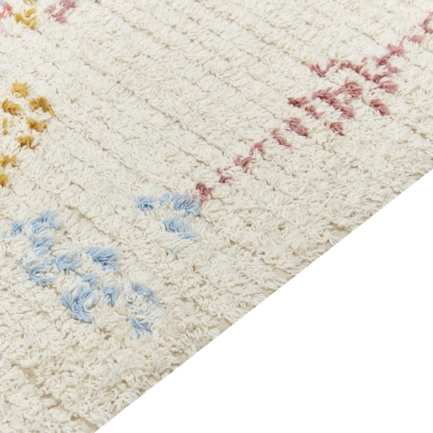 Beliani-BETTIAH-Laagpolig vloerkleed-Beige-160 x 230 cm-Katoen