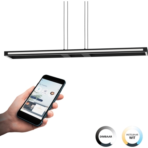 EGLO connect.z Salvilanas-Z Hanglamp - 116 cm - Zwart|Wit - Dimbaar