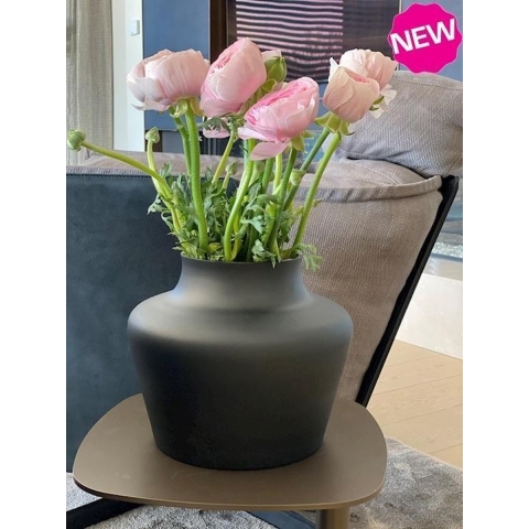 Vase The World Coral black gold Ø22,5 x H22 cm