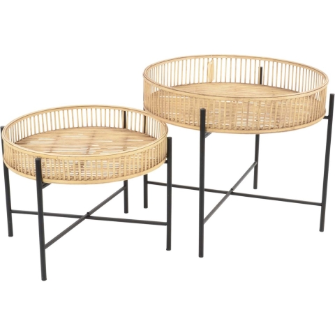 Lesli Living Bijzettafel Aiko Naturel - Set van twee