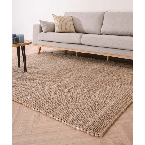 Nordic Weavers Wollen vloerkleed Lett - beige - 60x120 cm