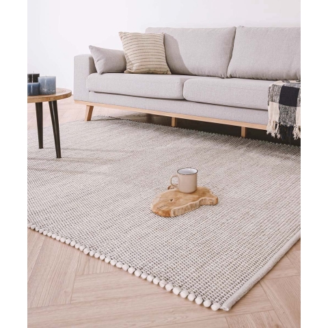 Nordic Weavers Wollen vloerkleed Lett - wit - 60x120 cm