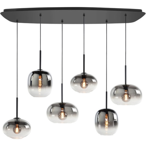 Highlight Bellini Hanglamp Deens Ovaal Smoke 6 Lichts 100 x 39cm