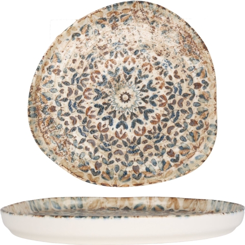 Rinart Gebaksbord - Aztec - Porselein - 20 cm - set van 6