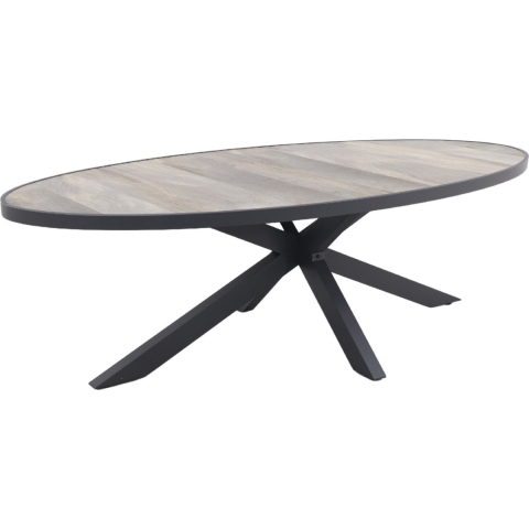 VDG Silva ovale tuintafel - houtlook - 240 x 115 cm.