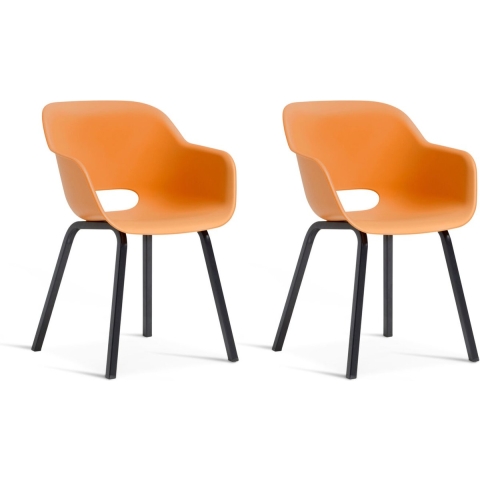 Keter Noa Tuinstoel - 2 stuks - 55x56.5x80cm - metalen onderstel