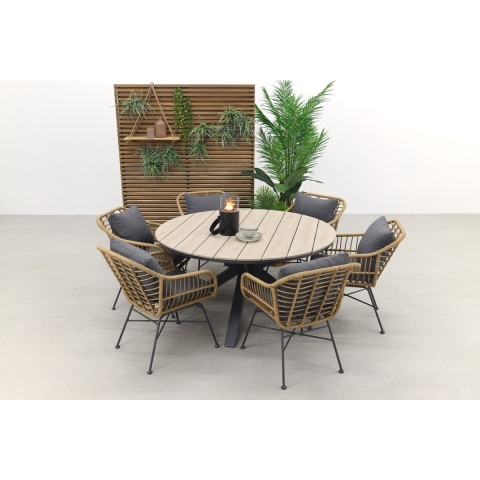 Garden Impressions Margriet naturel | Edison 148 cm. - ronde tuinset