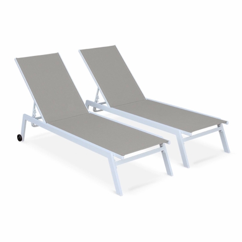 sweeek - Set verrijdbare aluminium ligbedden