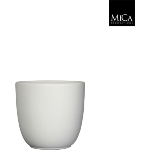 Mica Decorations - Tusca pot rond wit mat h20xd22,5 cm Mica Decorat...