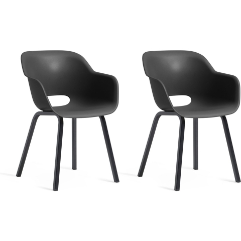 Keter Noa Tuinstoel - 2st - 55x56.5x80cm - metalen onderstel