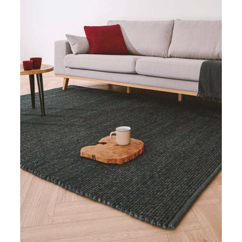 Nordic Weavers Wollen vloerkleed Lett - petrol - 250x340 cm