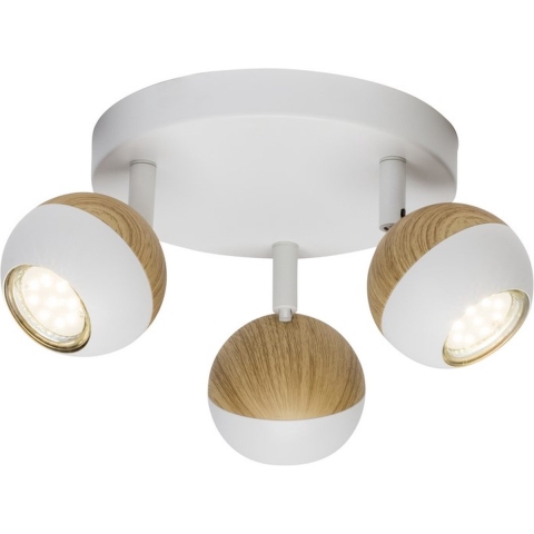 Brilliant Scan G59434/75 Plafondspot LED GU10 9 W Wit, Hout (licht)