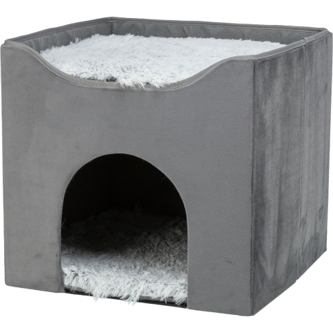 Trixie schuilplaats en kattenmand Harvey 38 x 38 x 38 cm grijs Per stuk