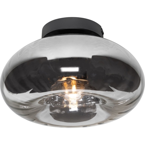 QAZQA Art Deco plafondlamp zwart met smoke glas - Ayesha