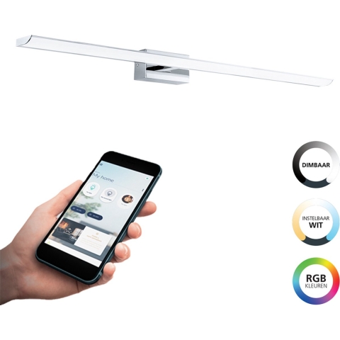EGLO connect.z Tabiano-Z Smart Spiegellamp - 90,5 cm - Grijs|Wit