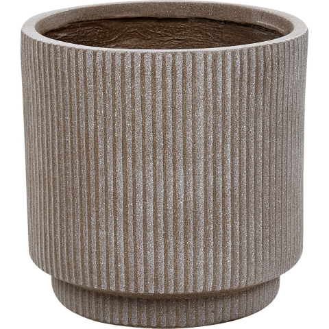 Beliani - DARIA - Bloempot - 30 x 30 x 30 cm -Taupe - Kleivezels
