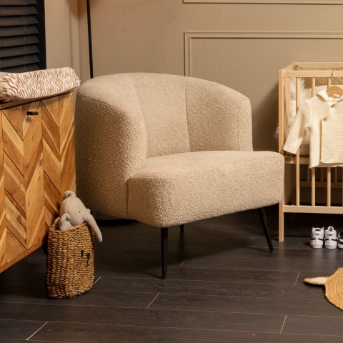 Bronx71 Stoel babykamer bouclé Nora beige