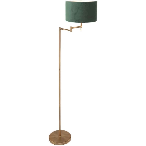 Mexlite Vloerlamp Bella Brons Lampenkap Ø 30cm Groen E27 Fitting